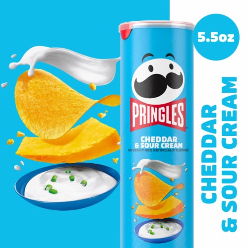 Pringles® Cheddar and Sour Cream Potato Crisps Chips Perspective: left