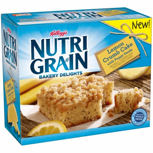 Kellogg's Nutri-Grain Lemon Crumb Cake & Poppy Seeds Breakfast Bars Perspective: left