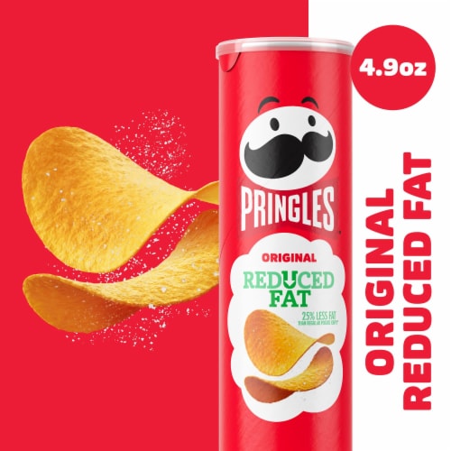 Pringles Reduced Fat Original Potato Crisps Chips Perspective: left