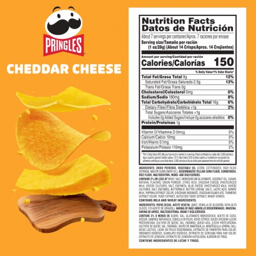 Pringles® Cheddar Cheese Party Stack Potato Crisps Chips Perspective: left