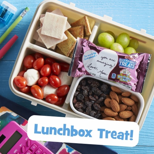 Kellogg's Rice Krispies Treats Birthday Cake Marshmallow Snack Bars Perspective: left