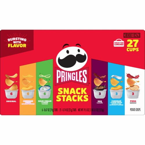 Pringles Snack Stacks Variety Pack Potato Crisps Chips Snack Packs Perspective: left