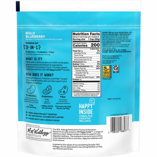 Kellogg's HI! Happy Inside Breakfast Cereal Bold Blueberry Perspective: left