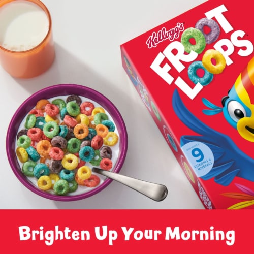 Kellogg's Froot Loops Original Breakfast Cereal Large Size Perspective: left
