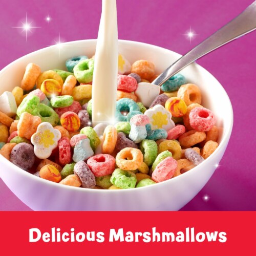 Kellogg's Froot Loops Original with Marshmallows Cold Breakfast Cereal Family Size Perspective: left