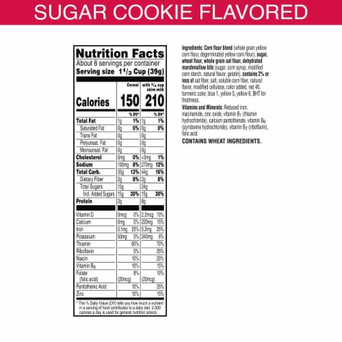 Kellogg's Elf on the Shelf Sugar Cookie with Marshmallows Cold Breakfast Cereal Family Size Perspective: left