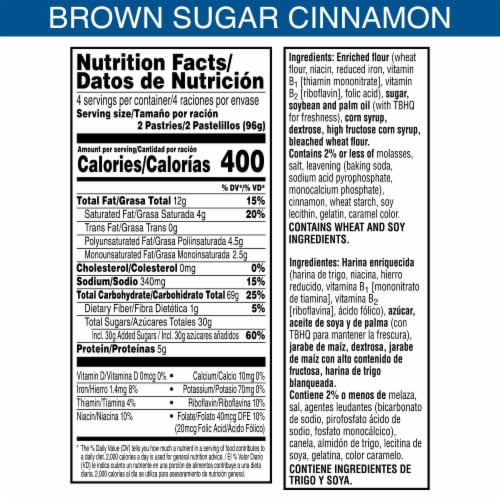 Kellogg's Pop-Tarts Frosted Brown Sugar Cinnamon Toaster Pastries Perspective: left