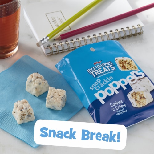 Kellogg's Rice Krispies Treats Snap Crackle Poppers Cookies n' Crème Crispy Marshmallow Squares Perspective: left