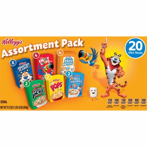 Kellogg's Assortment Pack Variety Pack Cold Breakfast Cereal Perspective: left