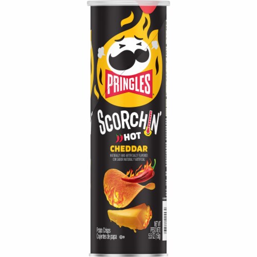 Pringles® Scorchin' Cheddar Potato Crisps Chips Perspective: left