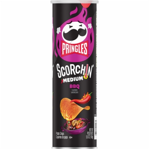 Pringles® Scorchin' BBQ Potato Crisps Chips Perspective: left
