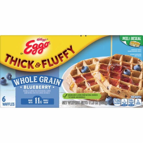 Eggo® Thick and Fluffy Blueberry Frozen Waffles Perspective: left