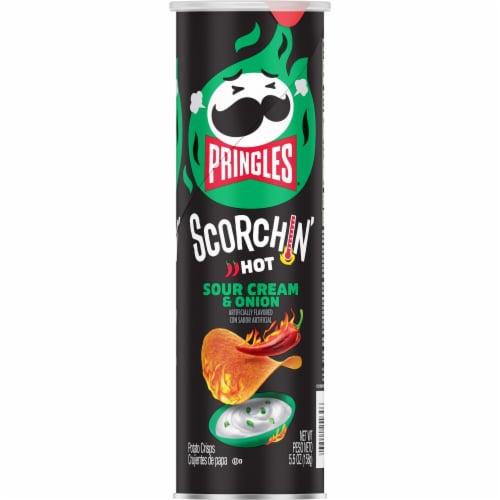 Pringles® Scorchin' Sour Cream and Onion Potato Crisps Chips Perspective: left