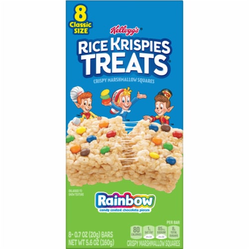 Kellogg's Rice Krispies Treats Rainbow Marshmallow Treat Bars Perspective: left