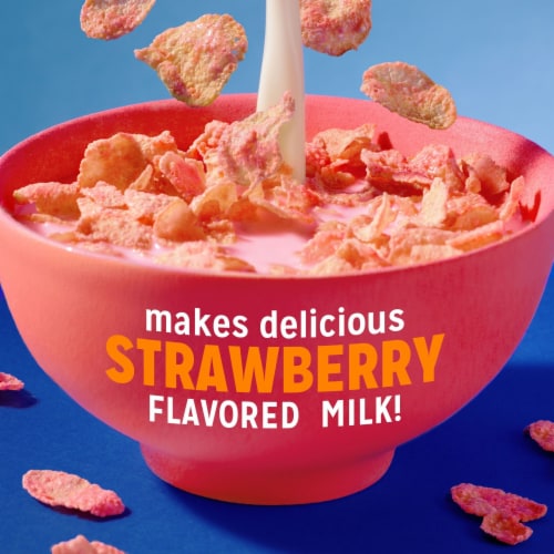 Kellogg's Frosted Flakes Strawberry Milkshake Breakfast Cereal Perspective: left