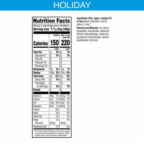 Kellogg's® Rice Krispies Holiday Colors Cereal Perspective: left