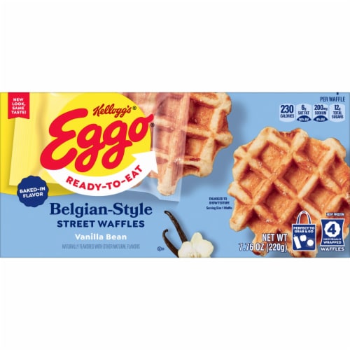 Kellogg's® Eggo® Liege Vanilla Bean Frozen Belgian-Style Street Waffles Perspective: left