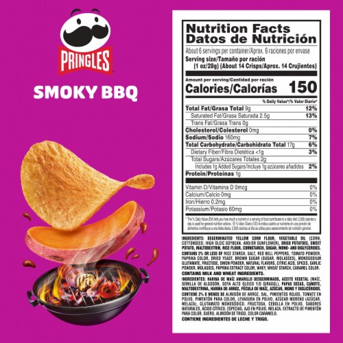 Pringles® Harvest Blends Smoky BBQ Potato Crisps Chips Perspective: left
