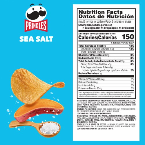 Pringles® Harvest Blends Sea Salt Potato Crisps Chips Perspective: left