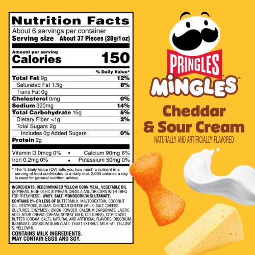 Pringles® Mingles Cheddar and Sour Cream Puffed Snacks Perspective: left
