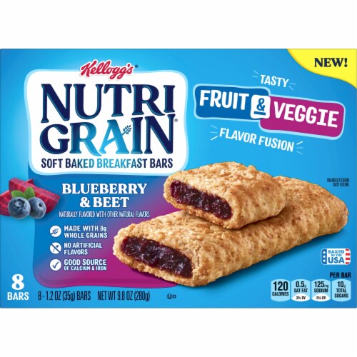 Nutri-Grain® Fruit and Veggie Blueberry and Beet Soft Baked Breakfast Bars Perspective: left