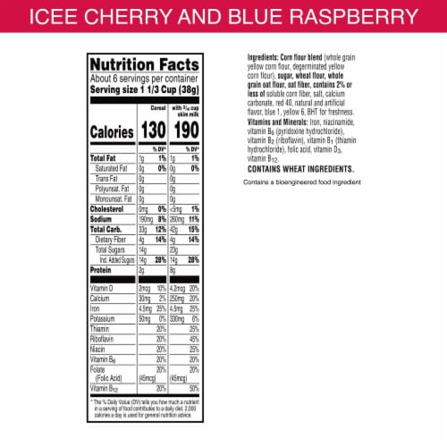 Kellogg's® Licensed Brand Cherry and Blue Raspberry Cereal Perspective: left