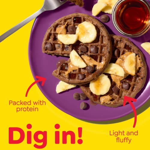 Kellogg's® Eggo® Protein Chocolate Chip Brownie Frozen Waffles Perspective: left
