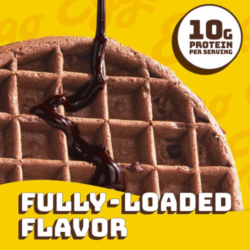 Eggo® Protein Chocolate Chip Brownie Frozen Waffles Perspective: left
