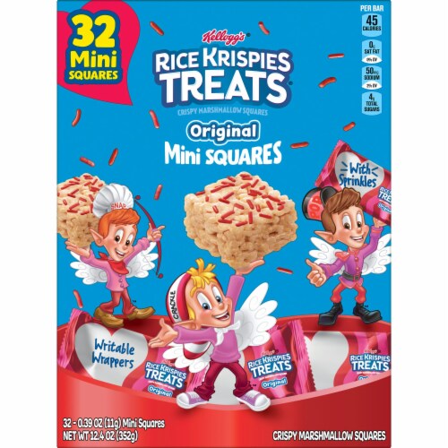 Kellogg's Rice Krispies Treats Original with Holiday Sprinkles Mini Marshmallow Cereal Bars Perspective: left