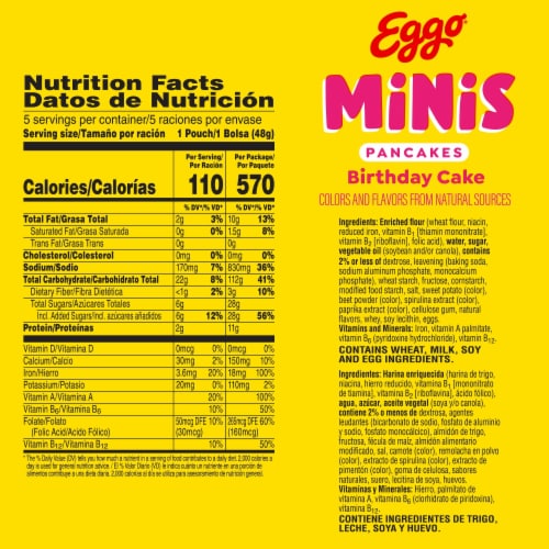 Eggo® Minis Birthday Cake Frozen Pancake Bites Perspective: left