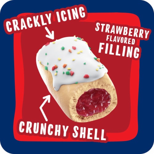 Kellogg's Pop-Tarts Frosted Strawberry Crunchy Poppers Perspective: left