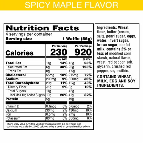 Eggo® Spicy Maple Flavor Belgian-Style Street Waffles Perspective: left