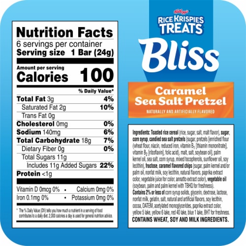 Rice Krispies Treats® Bliss Caramel Sea Salt Pretzel Crispy Marshmallow Squares Perspective: left