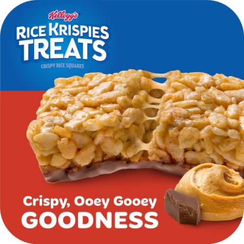 Kellogg's Rice Krispies Treats Chocolatey Peanut Butter Crispy Rice Squares Perspective: left