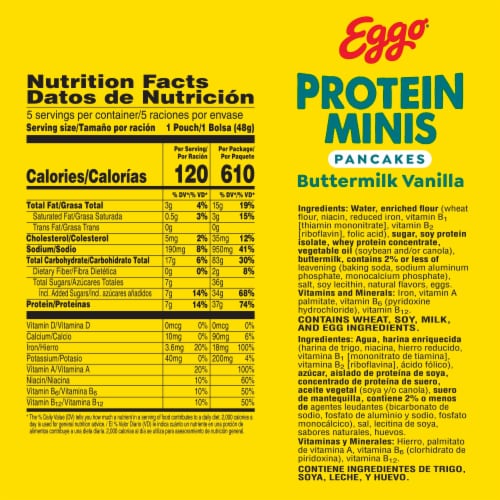 Eggo® Protein Minis Buttermilk Vanilla Frozen Pancake Bites Perspective: left