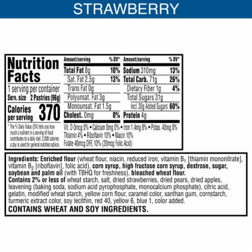 Pop-Tarts® Frosted Strawberry Toaster Pastries Perspective: left