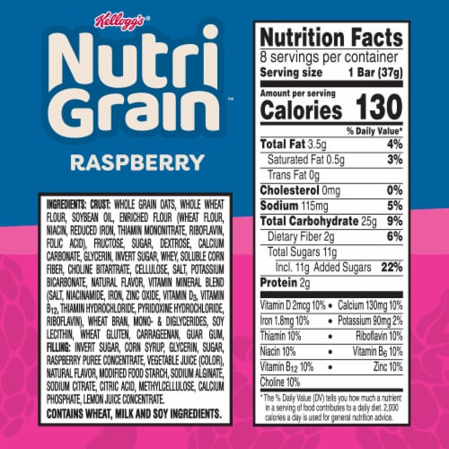 Nutri-Grain Raspberry Soft Baked Breakfast Bars Perspective: left