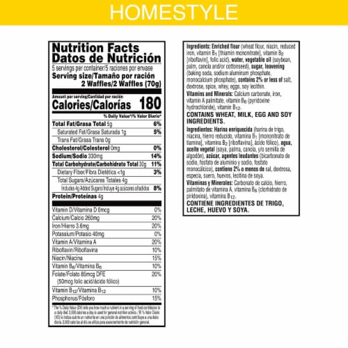 Kellogg's® Eggo® Homestyle Original Frozen Waffles Perspective: left