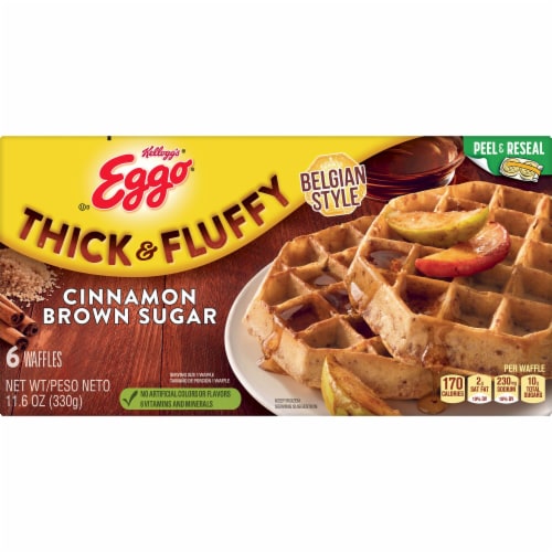 Kellogg's® Eggo® Thick and Fluffy Cinnamon Brown Sugar Frozen Waffles Perspective: left