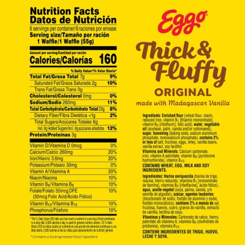 Eggo Thick and Fluffy Original Frozen Waffles Perspective: left