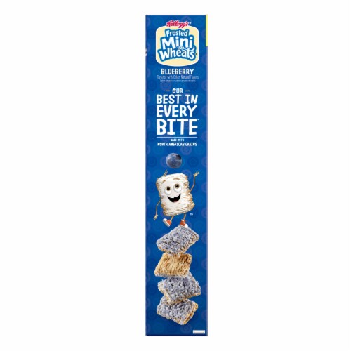 Frosted Mini-Wheats Blueberry Whole Grain Cereal Family Size Perspective: left