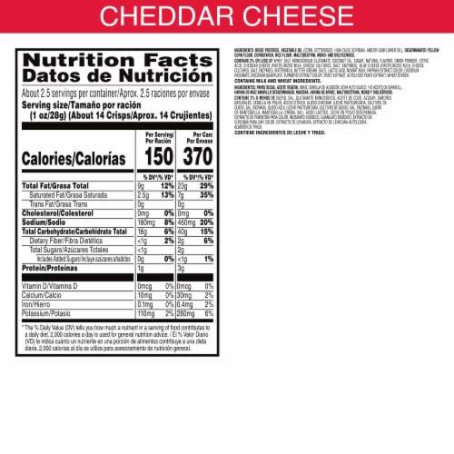 Pringles® Cheddar Cheese Grab N' Go Snack Pack Potato Crisps Chips Perspective: left