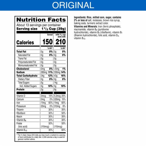 Kellogg's Crispix Original Cold Breakfast Cereal Family Size Perspective: left