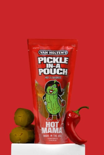 Van Holten's Hot Mama Hot Flavored Pickle-in-a Pouch 1 ea Perspective: left
