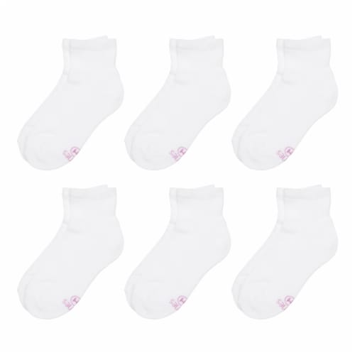 Hanes® Ultimate Girls Ankle Socks - White Perspective: left