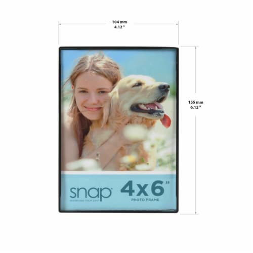 Snap® 4x6 Front Load Photo Frame - Black Perspective: left