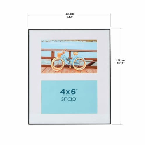 Snap® 8x10 Matted 2 Opening Front Load Photo Frame - Black Perspective: left