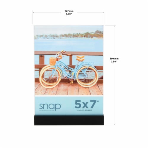 Snap® 5x7 Clear Photo Frame with Black Base Perspective: left