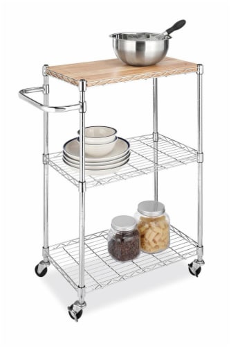 Whitmor Supreme Kitchen Cart - Chrome Perspective: left