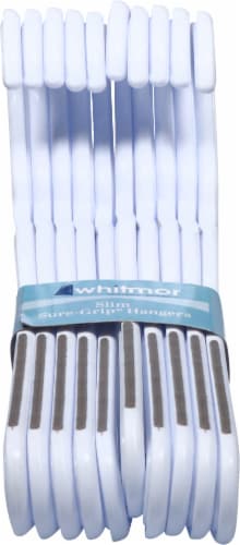 Whitmor Slim Sure-Grip® Plastic Hangers - White/Gray Perspective: left